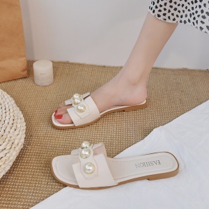 Babouche de sortir confortable pour femmes avec décorations de perles
