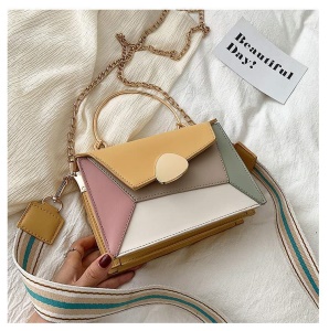 Sac à bandoulière en cuir synthétique pour femmes multicolores