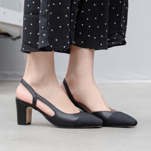 Talons hauts et épais pour femmes avec courroie arrière