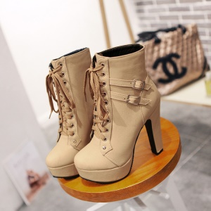 Bottes pour femmes à talon haut avec boucle de ceinture