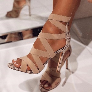 Sandales à Talons haut et fin pour femmes avec motif serpent