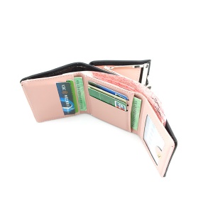 Porte-monnaie pour les femmes en cuir synthétique 3 plis