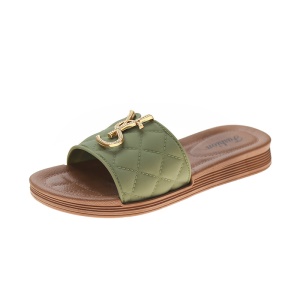 Pantoufle pour femmes en cuir artificiel PU