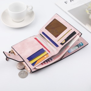 Portefeuille pour femme avec boucle et fermeture zip givré