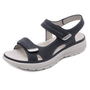 Sandales Velcro pour femmes en cuir synthétique