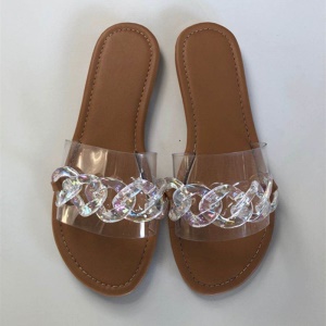 Chaussons pour femmes en caoutchouc transparent