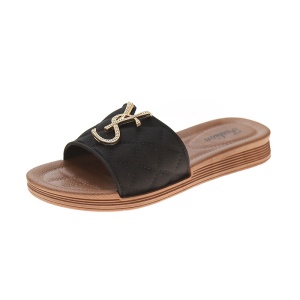 Pantoufle pour femmes en cuir artificiel PU
