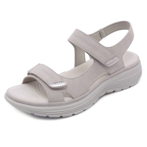 Sandales Velcro pour femmes en cuir synthétique