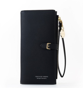Portefeuille pour  femme couleur unie avec grande capacité