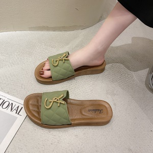 Pantoufle pour femmes en cuir artificiel PU