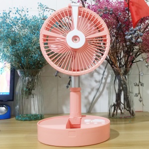 Ventilateur rétractable pliant humidificateur d'air spray à batterie rechargeable intégrée