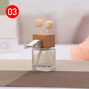 Flacon de huile essentielle à accroche pour intérieur de voiture avec couvercle en bois