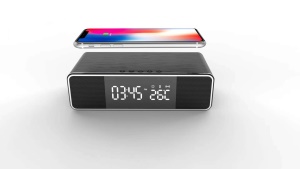 Haut-parleur Bluetooth avec écran, thermomètre et réveil