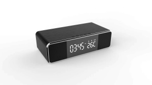 Haut-parleur Bluetooth avec écran, thermomètre et réveil