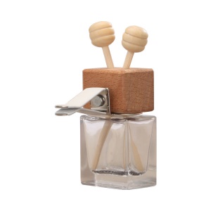 Flacon de huile essentielle à accroche pour intérieur de voiture avec couvercle en bois