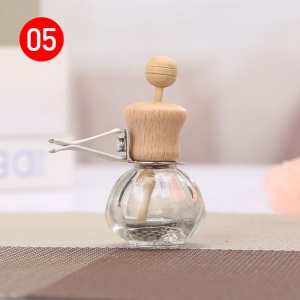 Flacon de huile essentielle à accroche pour intérieur de voiture avec couvercle en bois