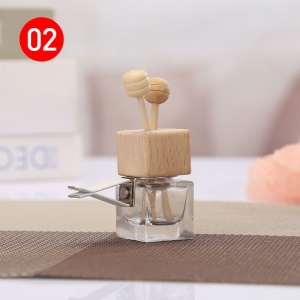 Flacon de huile essentielle à accroche pour intérieur de voiture avec couvercle en bois