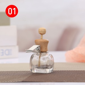 Flacon de huile essentielle à accroche pour intérieur de voiture avec couvercle en bois