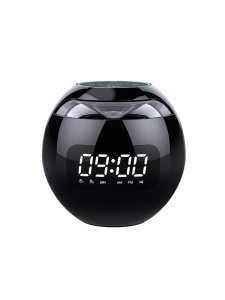 Mini Haut-parleur Bluetooth  en forme de boule avec horloge