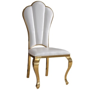 Table de salle à manger et chaises avec cadre en acier inoxydable