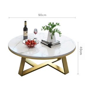 Table basse ronde en marbre et fer