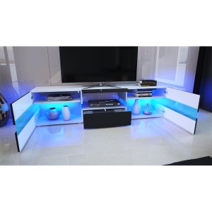 Meuble TV en matériau de panneaux de particules avec lumières LED