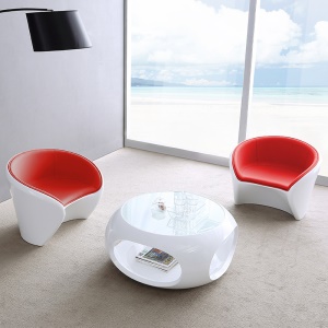 Ensemble de table en verre trempéet et chaise éponge