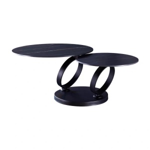 Table basse ronde rotative deux niveaux combinés