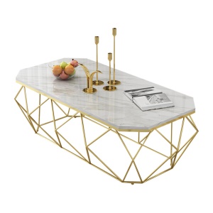 Table basse en marbre et fer