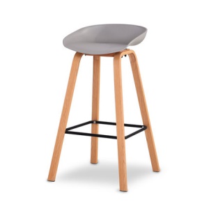 Tabouret  de bar en plastique avec pieds en bois massif