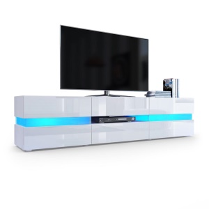 Meuble TV en matériau de panneaux de particules avec lumières LED
