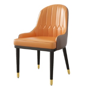 Table à manger en marbre et chaises en PU cuir artificiel