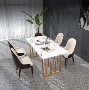 Chaise et Table de salle à manger en marbre