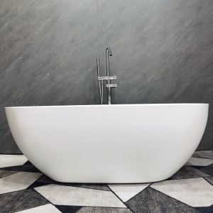 Baignoire acrylique en forme de goutte avec drainage au sol