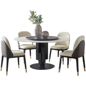 Table à manger et chaise avec plateau tournant