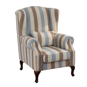 Fauteuil en tissu coton avec squelette en bois