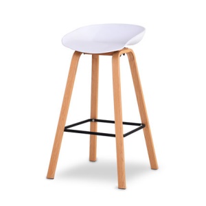 Tabouret  de bar en plastique avec pieds en bois massif