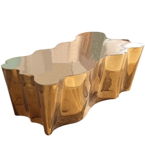 Table basse en acier inoxydable électroplaqué
