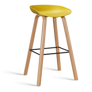 Tabouret  de bar en plastique avec pieds en bois massif