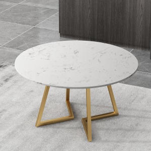 Table à manger tournante et  ronde en marbre  avec  chaises