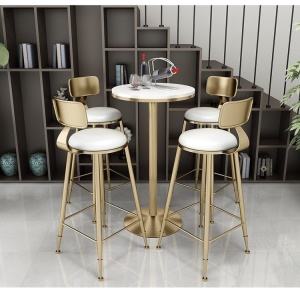 Chaises et Table de bar en marbre