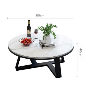 Table basse ronde en marbre et fer