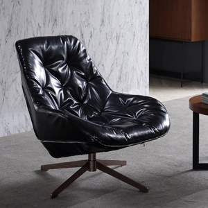 Canapé-fauteuil en cuir nordique pivotant squelette en acier
