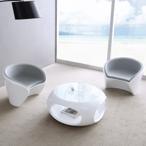 Ensemble de table en verre trempéet et chaise éponge