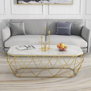 Table basse en marbre et fer
