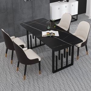 Chaise et Table de salle à manger en marbre