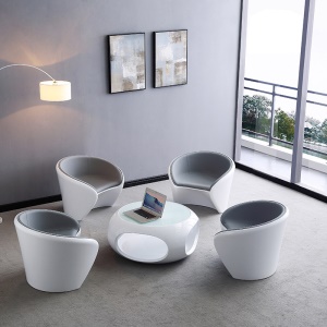 Ensemble de table en verre trempéet et chaise éponge