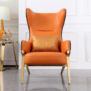 Fauteuil en cuir artificiel avec support en acier  inoxydable