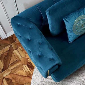 Canapé d'angle en L confortable en tissu doux et résistant avec pieds en métal