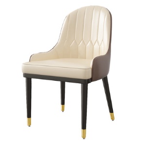 Table à manger en marbre et chaises en PU cuir artificiel